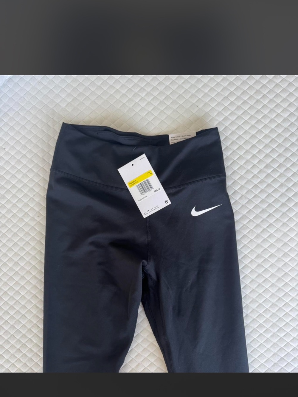 Nike Black Girls' Training Leggings with White Swoosh